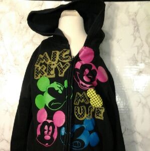 Disney Child small Black Hoodie Neon Mickey Mouse